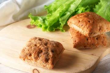 vegetarian buns and green salad