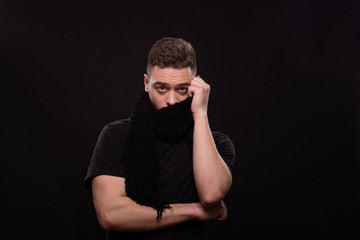 young man handsome looking tired