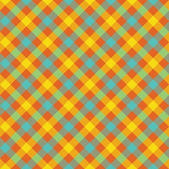Colored check plaid fabric texture seamless pattern