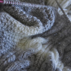 Tricot, laine, maille, aiguilles 