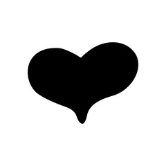 Black silhouette hearts set, Valentine day love adult vintage wedding  invitation logo design