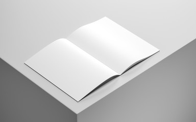 Blank magazine, album or book mockup, 3d rendering
