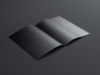 Blank Black magazine, album or brochure mockup, 3d rendering