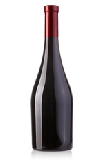 red wine bottle on white
