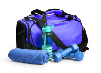 Sports bag with sports equipment