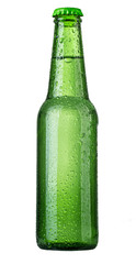 Green bottle isolated