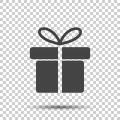 Gift box icon. Flat vector illustration on white background.