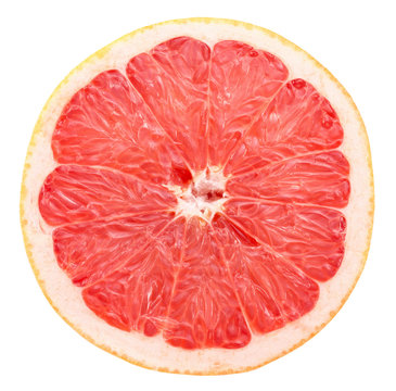 grapefruit slice isolated on the white background