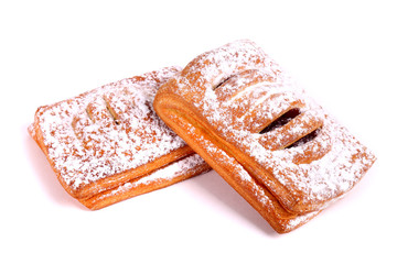 Jam filled puff pastry strudels