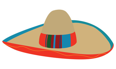 Isolated mexican hat on a white background, Vector illustration