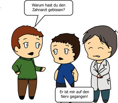 "Auf den Nerv gegangen" - Zahnarztpraxis - Zahnarzt- Comic 