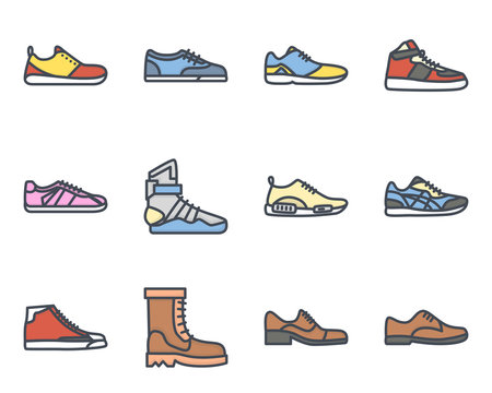 Sneakers Shoes Colored Icon