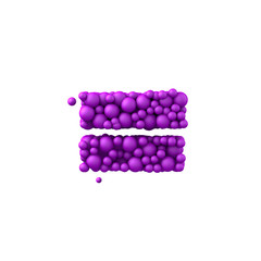 Symbol = made of plastic beads, purple bubbles, 3d render