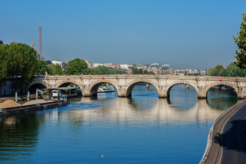 Fototapeta premium The picturesque embankments of the Seine River. Paris, France.