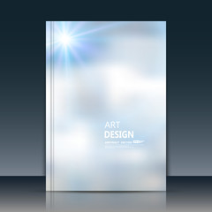 Abstract composition, sky clouds font texture, blue a4 brochure title sheet, creative figure, logo banner form, silver space star shine, flyer fiber, cosmic light rays elegant surface, EPS10 backdrop