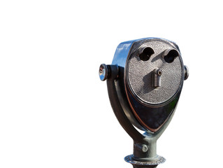 Coin operated binocular white background.
