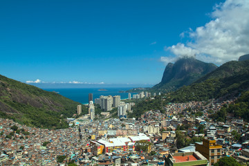 Fototapeta na wymiar The sprawling favela Rocinha in Rio de Janeiro Brazil 