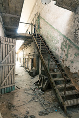 Fototapeta na wymiar Old prison corridor