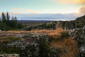 Sunrise in Thingvellir National Park, Iceland