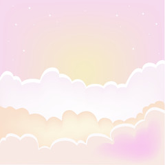 Morning clouds background.Vector sunset sky with clouds.