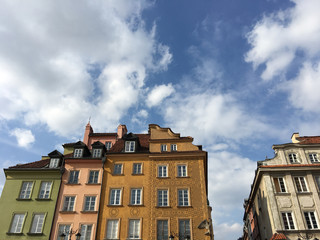 Fototapeta na wymiar Colorful houses in Warsaw
