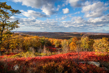 Obraz premium Fall foliage scenery New England mountain hike