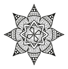 Vector illustration of a flower mandala for coloring book, fiore mandala vettoriale da colorare