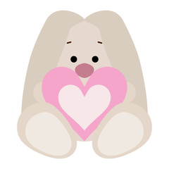 Toy bunny with heart