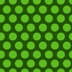 Polka dot Green seamless pattern. Endless background texture. Vector illustration