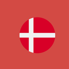 Obraz premium Denmark flag icon. flat design