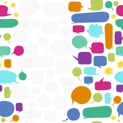 Seamless speech bubble background with text space. Vector