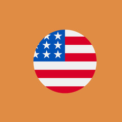 USA flag icon. flat design