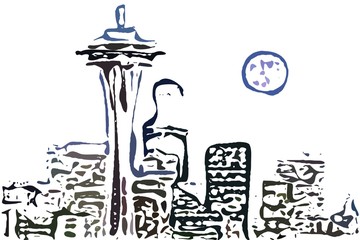 Moonrise Over Seattle