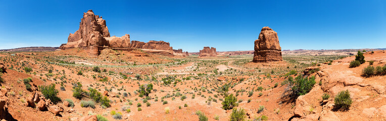 Landscape of  Arches National Park panoramic view