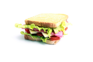 Toast with salami and cheese