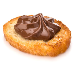 sandwich with chocolate cream isolated on white background cutou