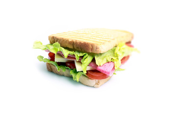 Toast with lettuce and salami