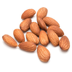 almond nuts isolated on white background close up