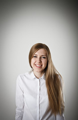 Obraz premium Happy woman in white