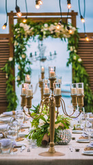 Table in the Restaurant on the Beach, Bali