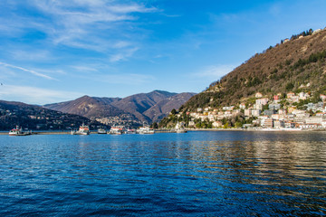 Fototapeta premium View on Lake Como and Alps in Italy Lombardy
