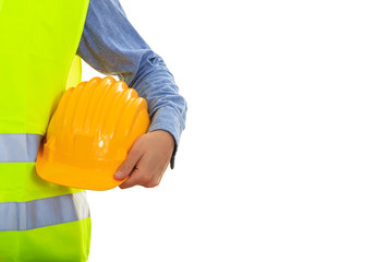 Man wearing safety equipment