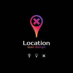 cross icon. location icon for map