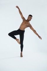 Fototapeta na wymiar Ballerino practising ballet dance