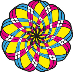 Vector illustration of a colored fractal optical illusion