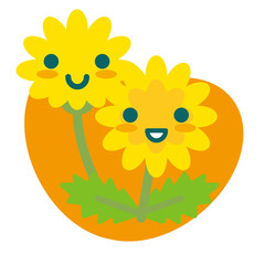 タンポポの親子(橙)