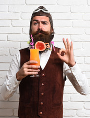 Fototapeta premium serious handsome bearded pilot