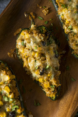 Homemade Roasted Quinoa Stuffed Poblano Peppers