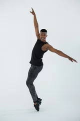 Fotobehang Portrait of dancer practicing dance © WavebreakMediaMicro