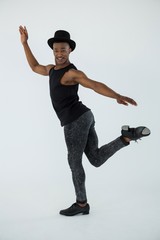 Portrait dancer practicing dance